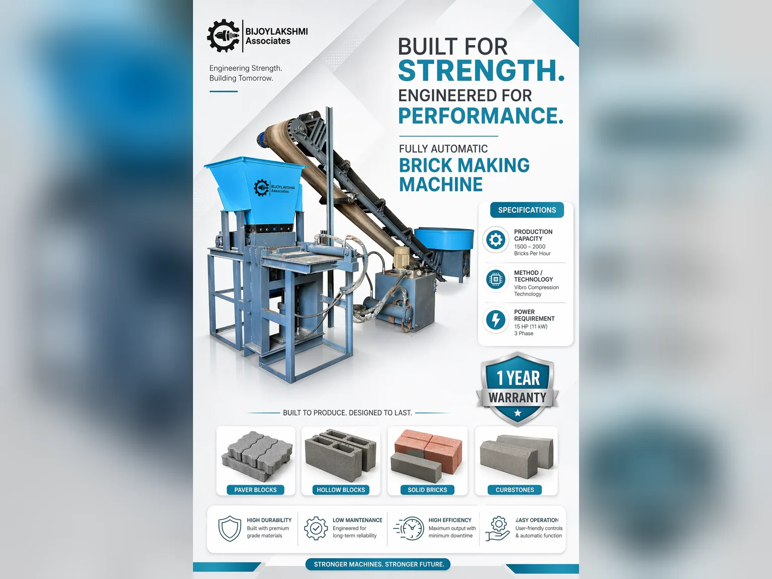 Fully automatic brick making machine